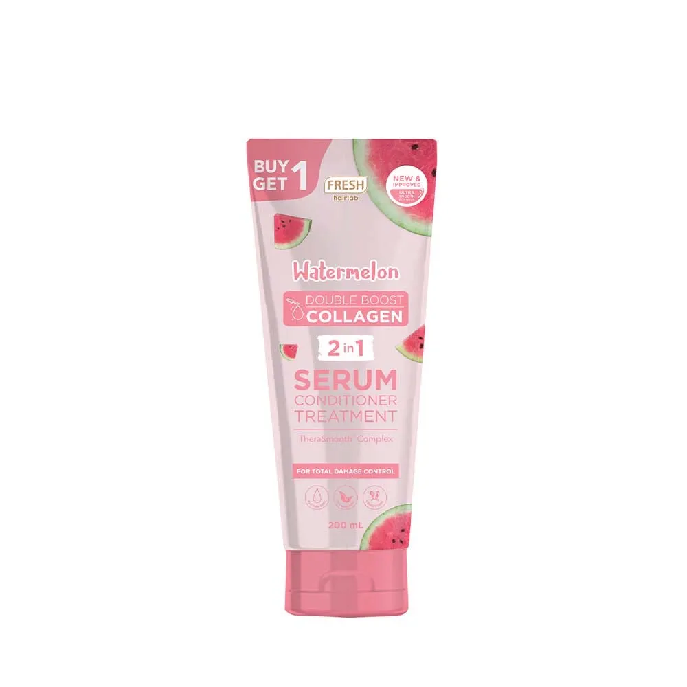 B1T1 Fresh Hairlab Watermelon Double Boost Collagen 2 in 1 Serum Conditioner Treatment 200ml