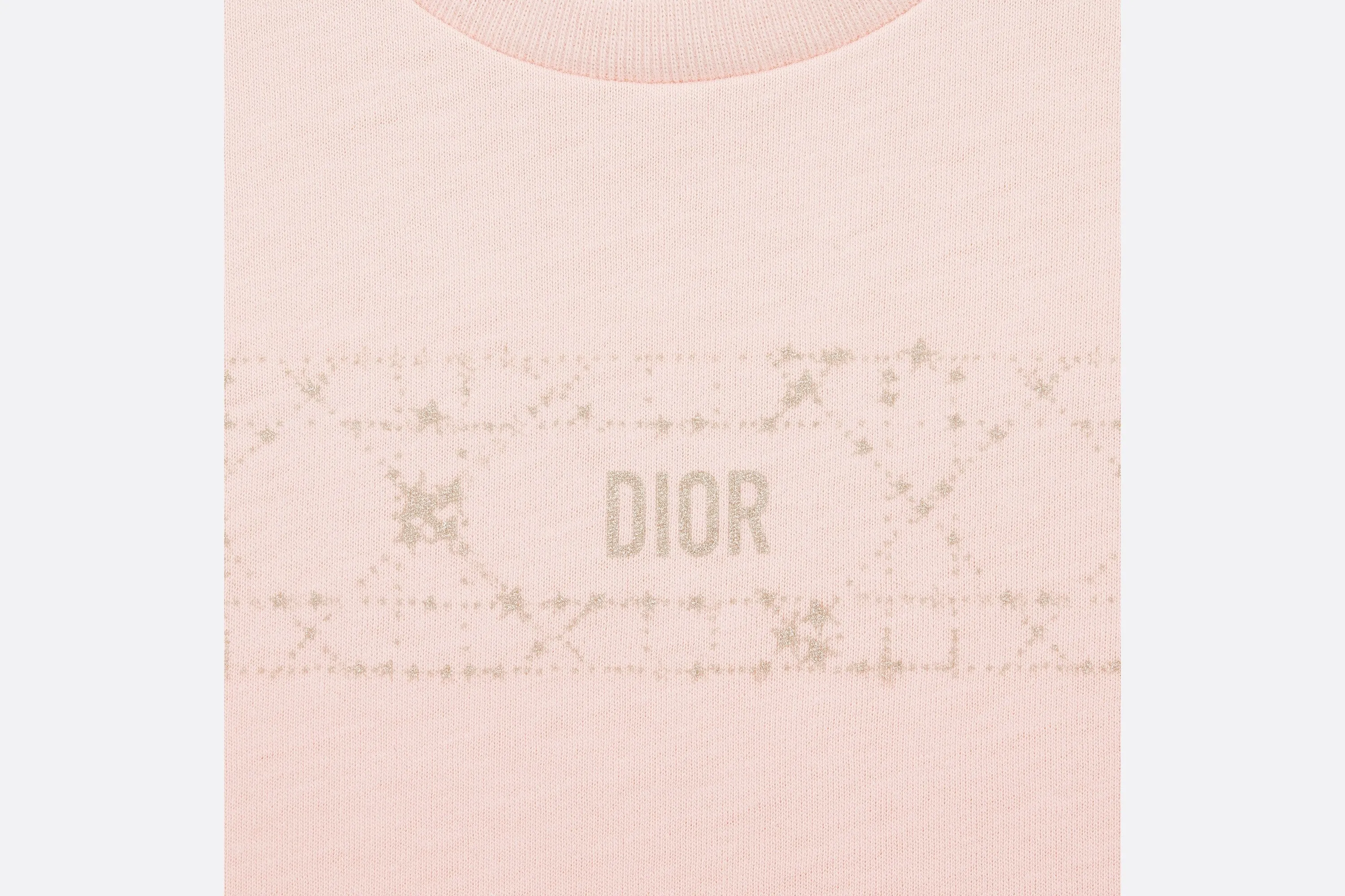 Baby T-Shirt • Pale Pink Cotton Jersey with Pale Gold-Tone Cannage Motif