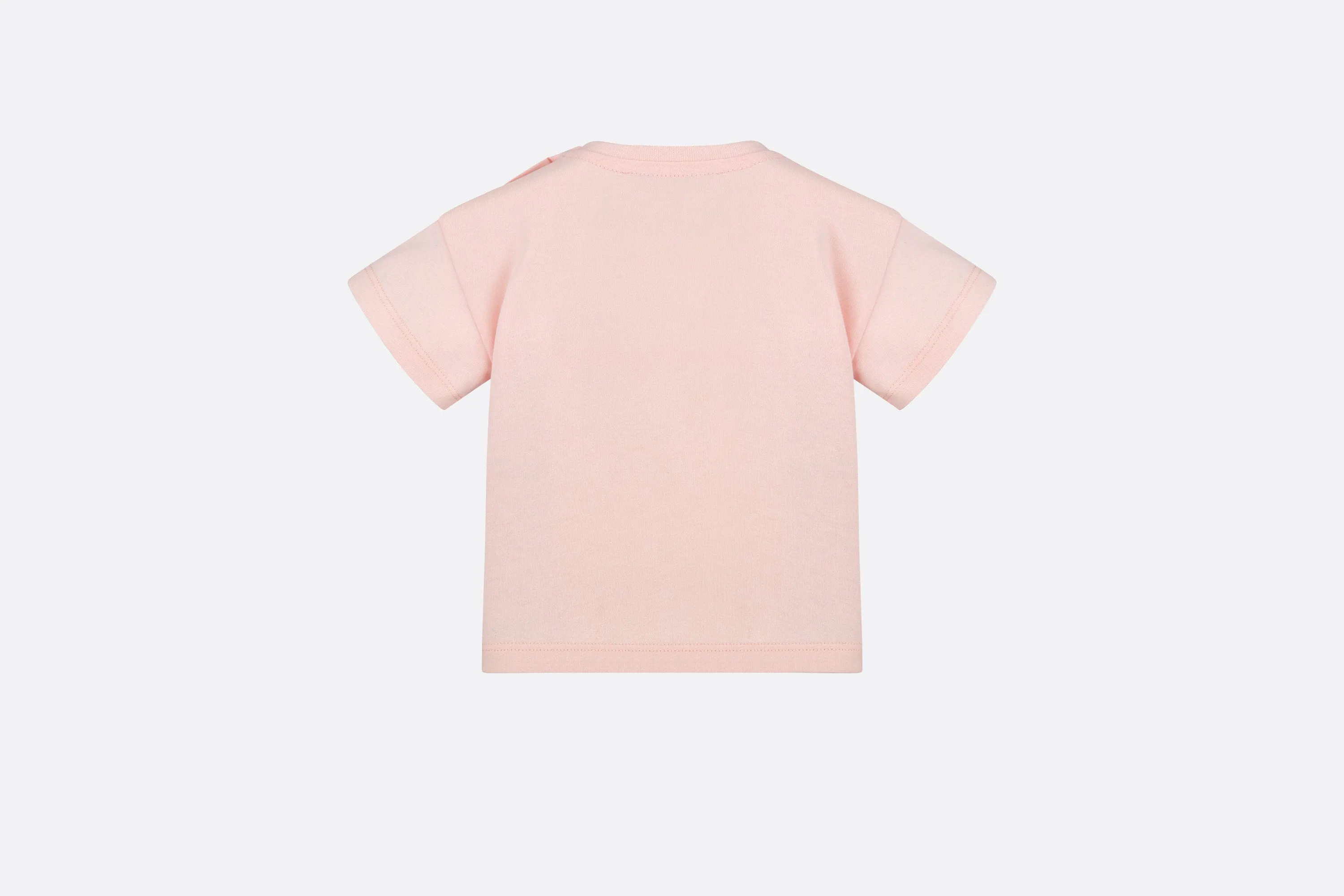 Baby T-Shirt • Pale Pink Cotton Jersey with Pale Gold-Tone Cannage Motif