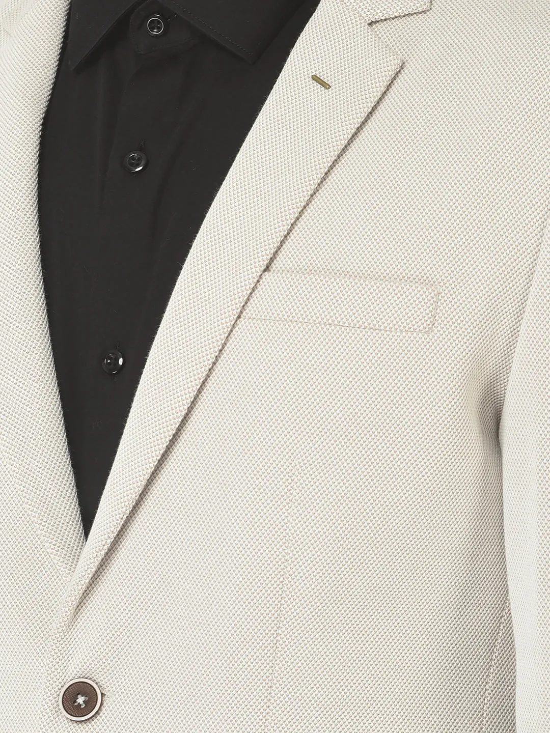 Beige Single-Breasted Blazer