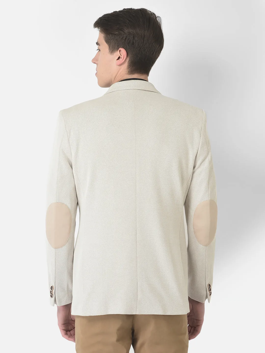 Beige Single-Breasted Blazer
