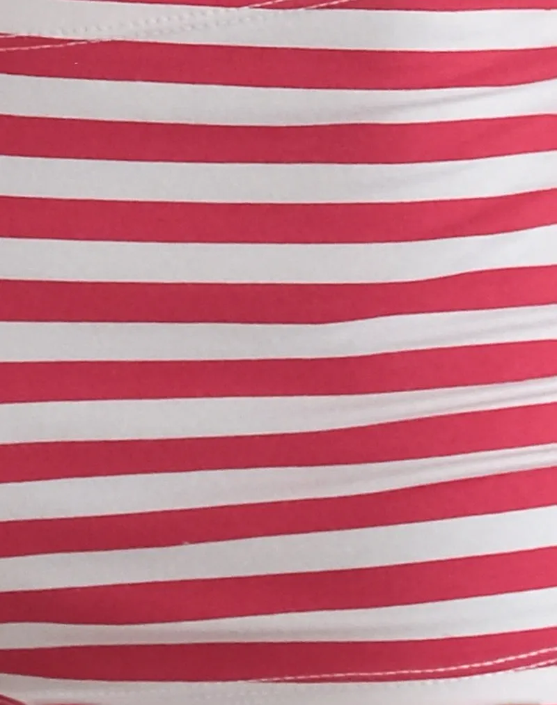 Biga Long Sleeve Top in Red and White Stripe