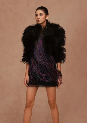 Black Feather Bolero Jacket
