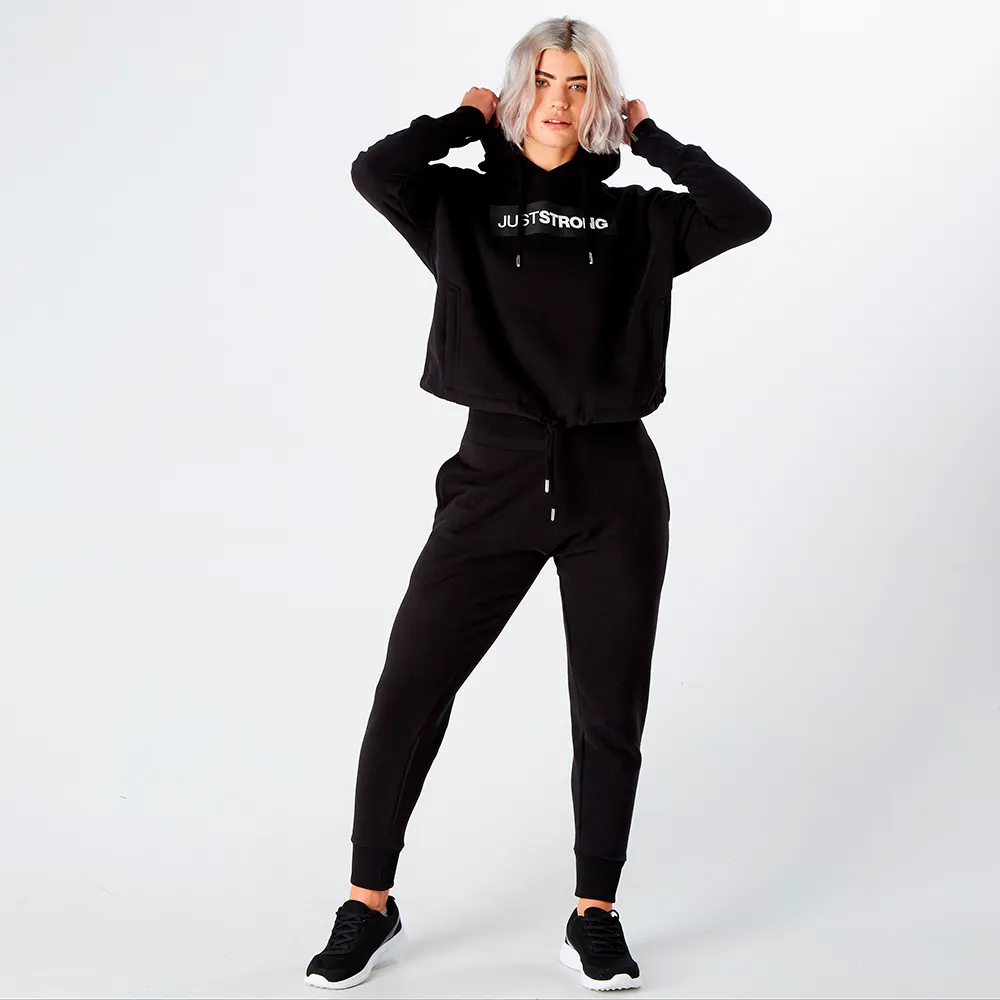 Black Relax Cropped Hoodie