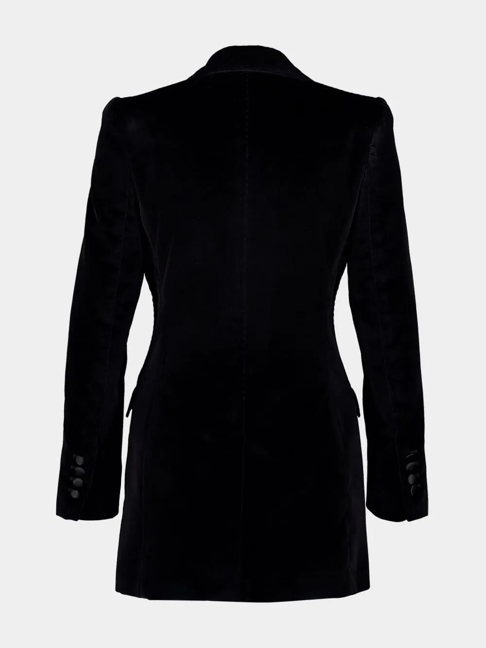 Black Single-Breasted Velvet Turlington Tuxedo Jacket