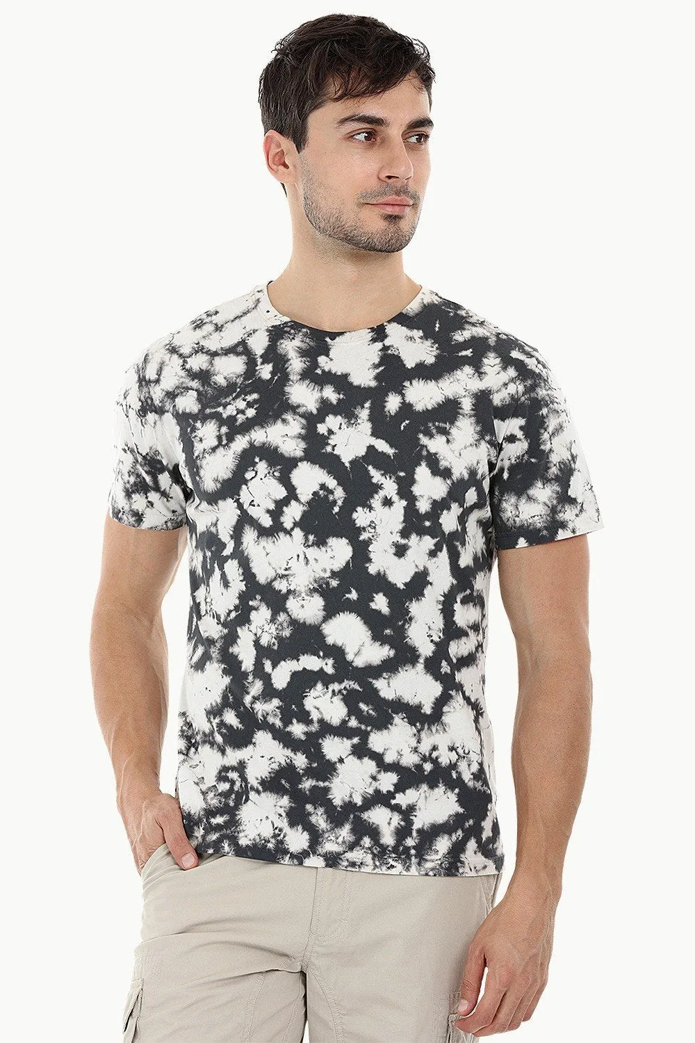 Blotch Effect Tie Dye T Shirt