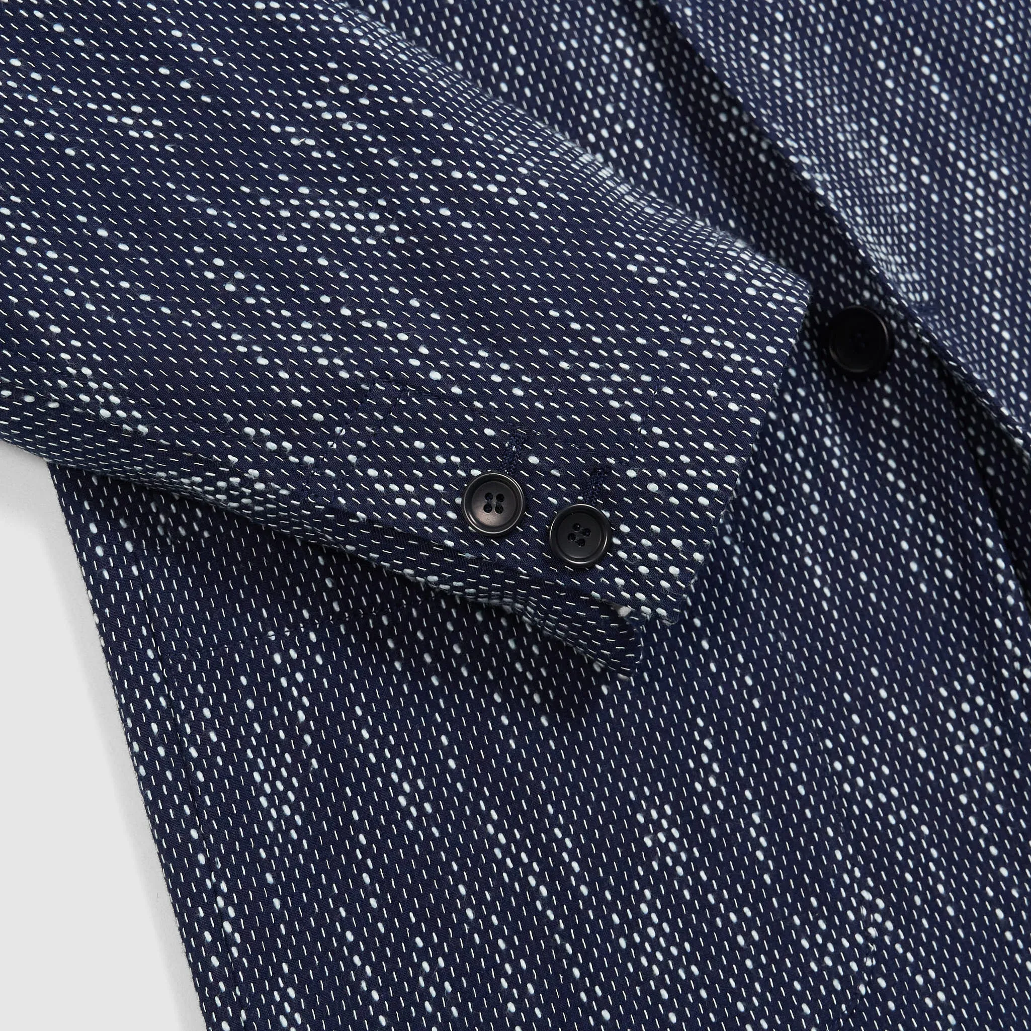 Blue Blue Japan Light Slub Yarn Two Button Sashiko Blazer