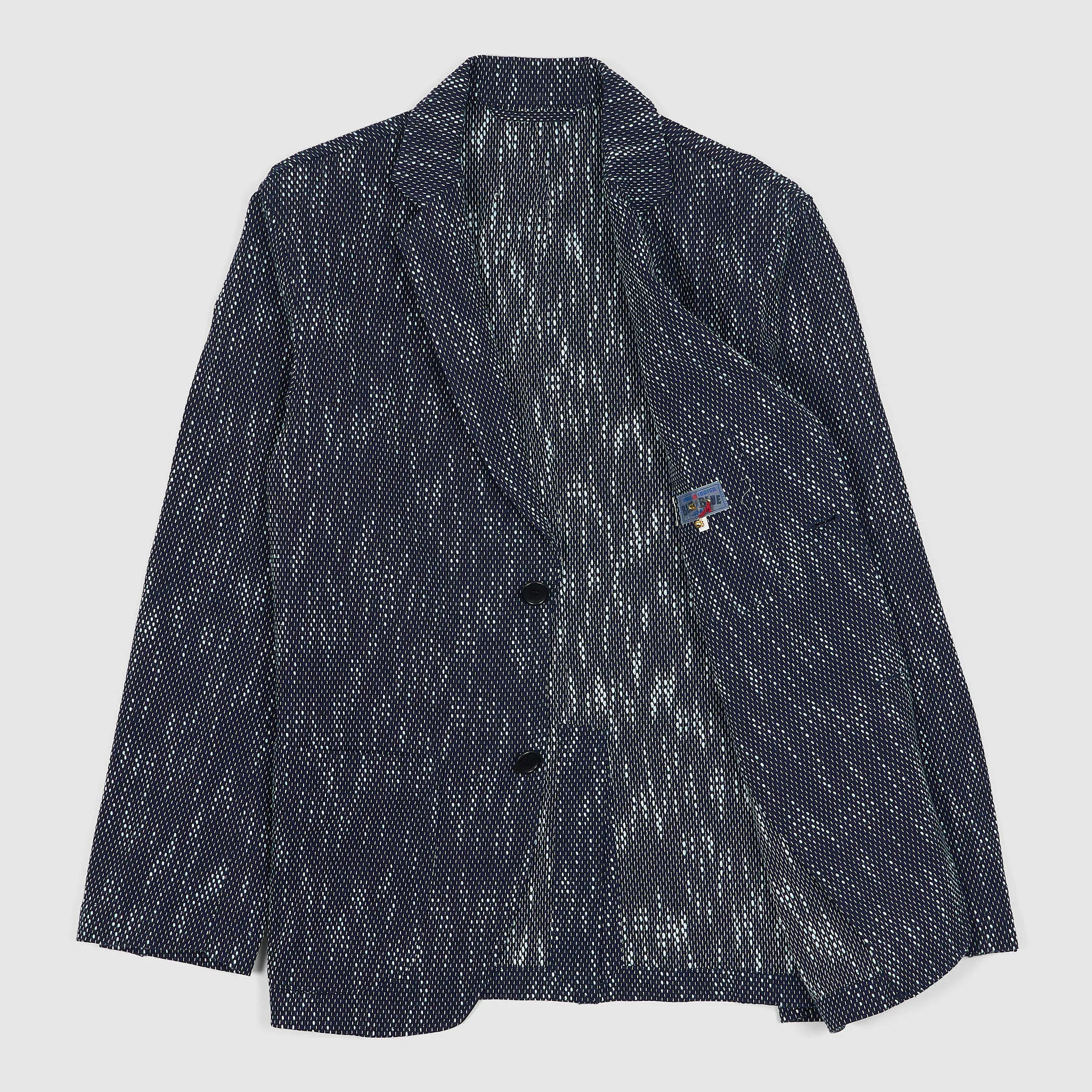 Blue Blue Japan Light Slub Yarn Two Button Sashiko Blazer