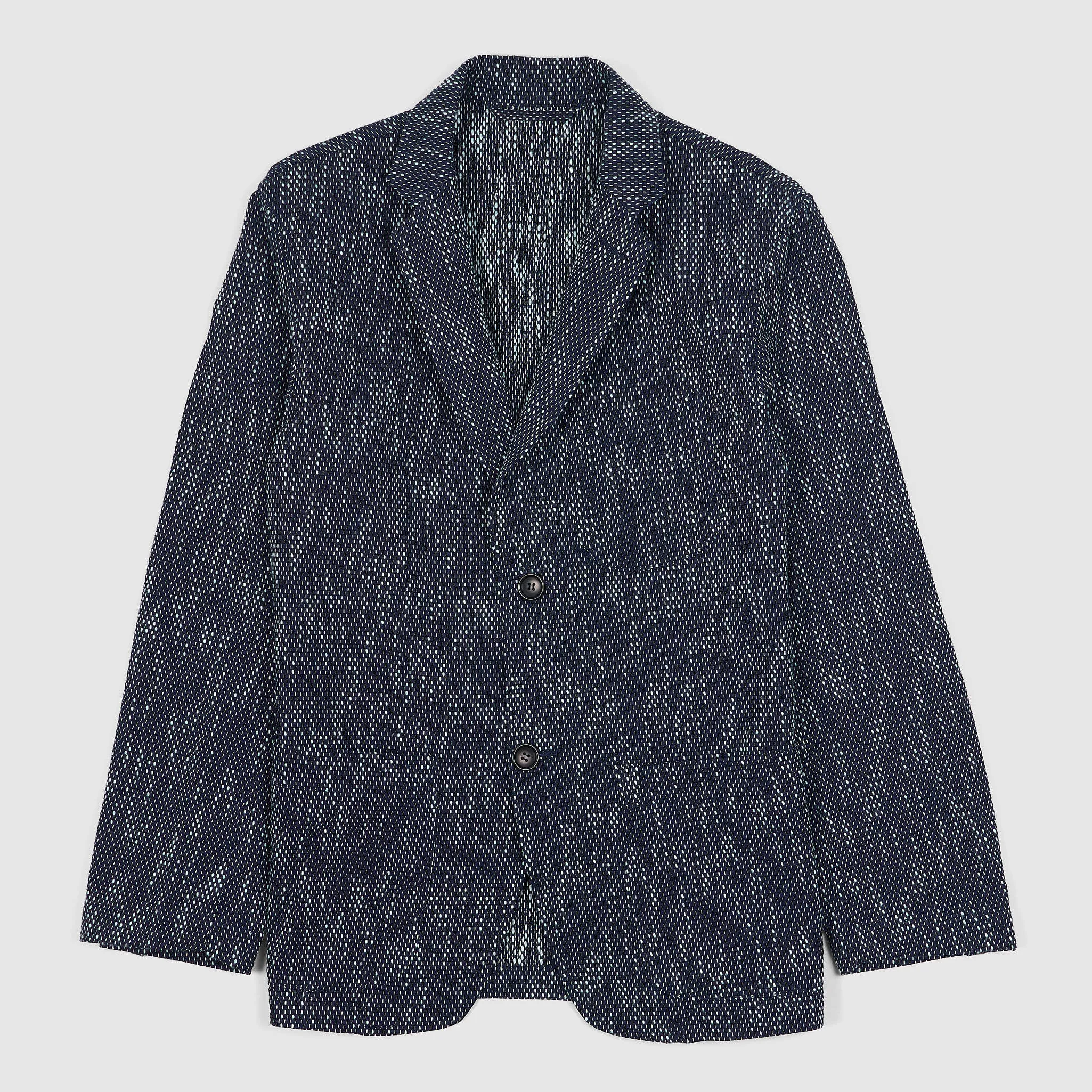 Blue Blue Japan Light Slub Yarn Two Button Sashiko Blazer
