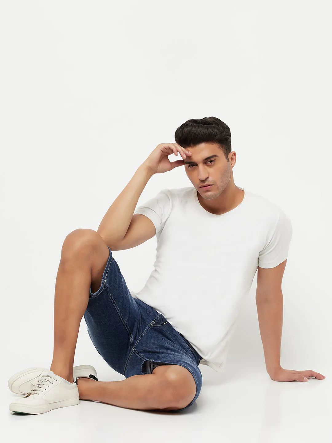 Blue Light Fade Denim Shorts