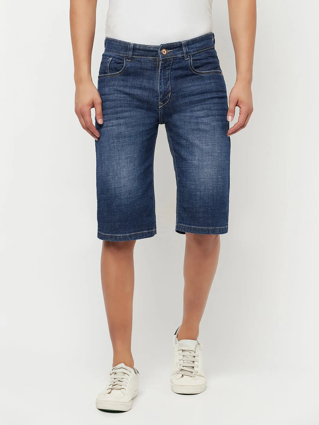 Blue Light Fade Denim Shorts