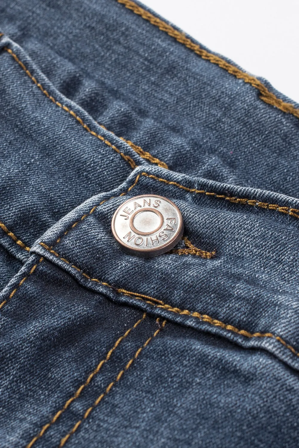 Blue Slim-fit Distressed Men's Denim Shorts