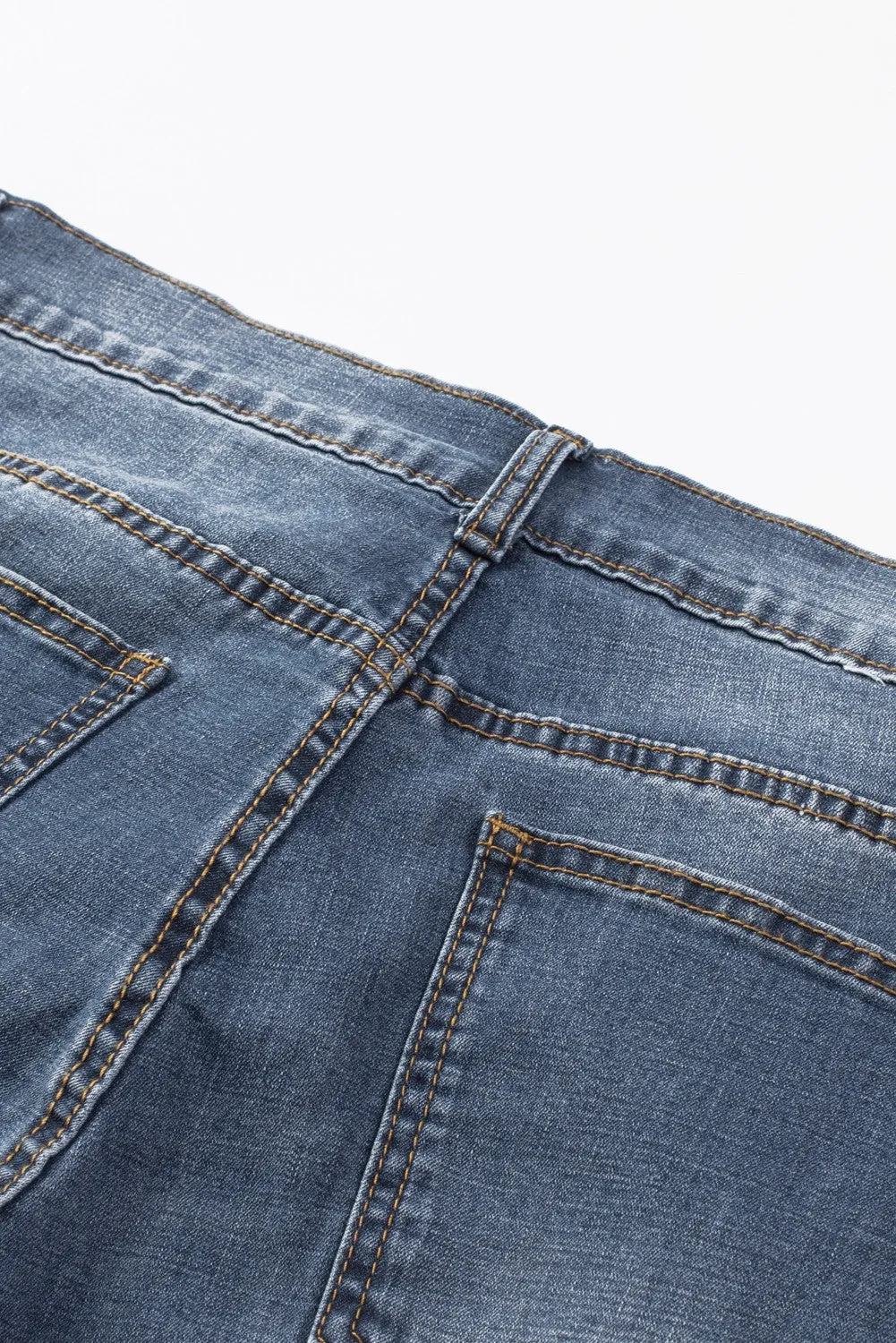 Blue Slim-fit Distressed Men's Denim Shorts