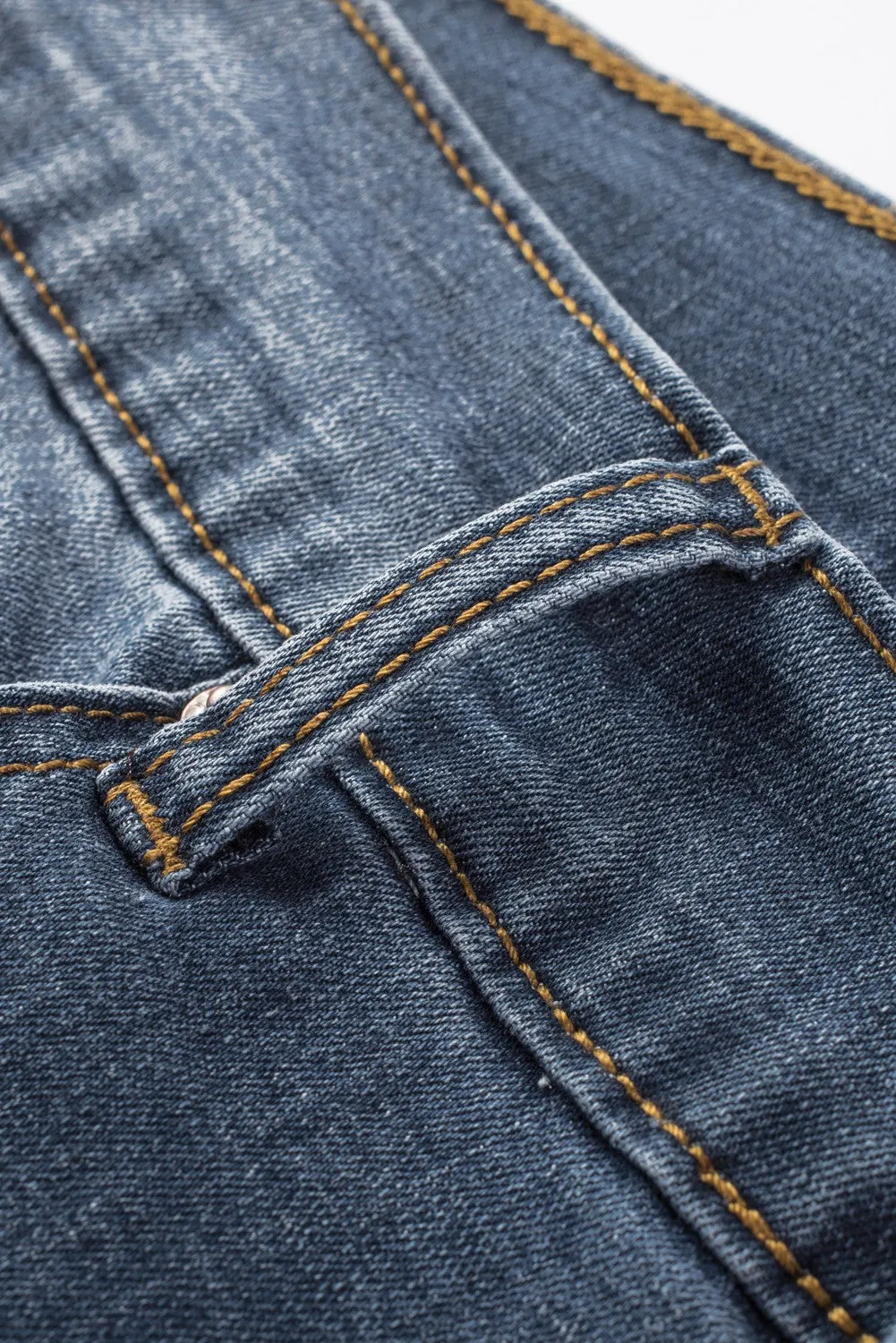 Blue Slim-fit Distressed Men's Denim Shorts