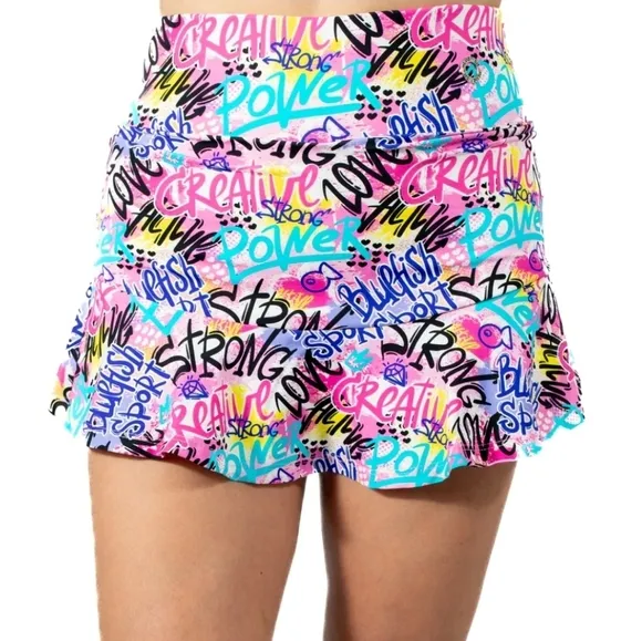 Bluefish Graffiti Full Skort Tennis Size Large