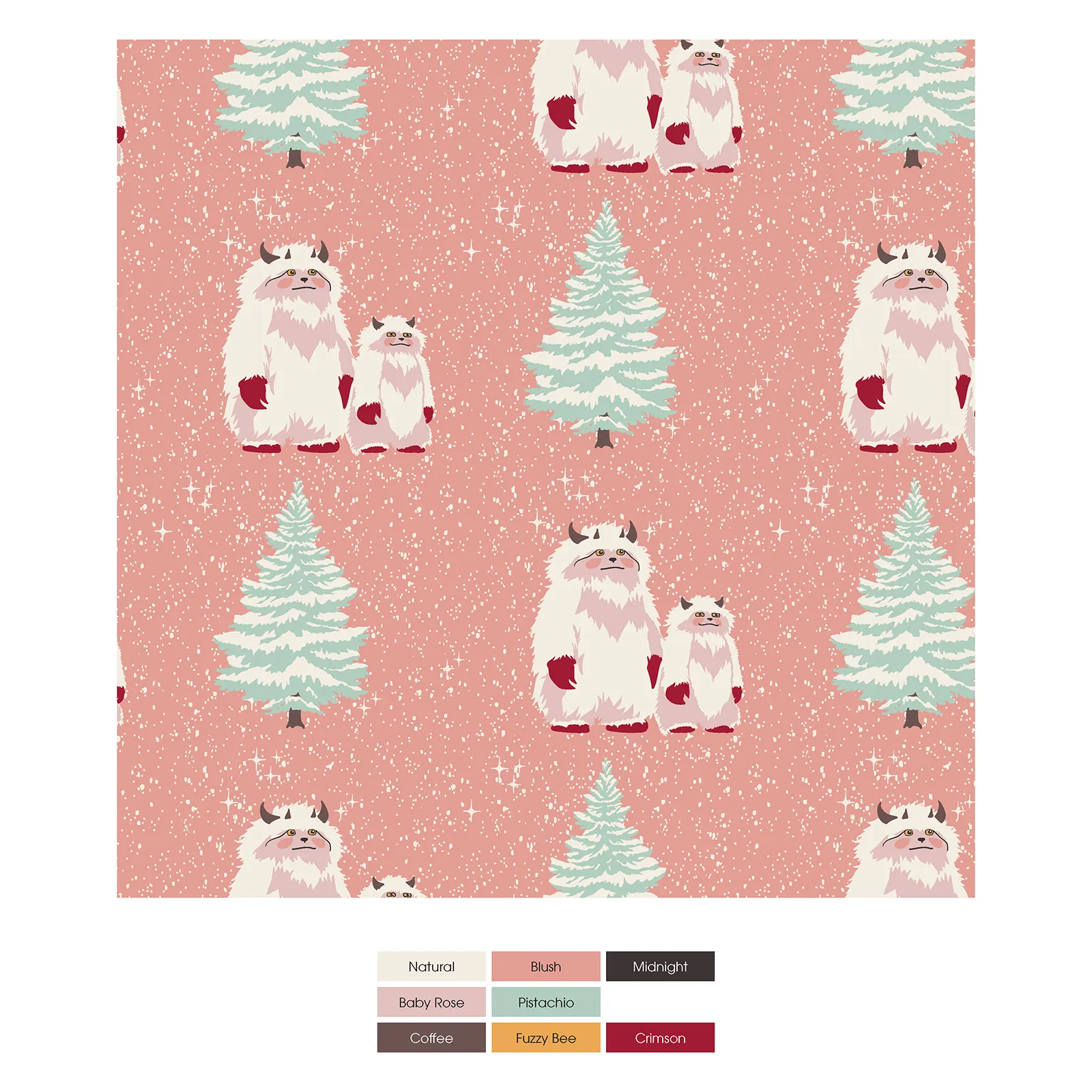 Blush Yeti Long Sleeve Pajama Set Kickee Pants  - Holiday