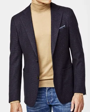 Bottoli Knit Inspired Midnight Blue Stretch Faux Wool & Cotton Blend