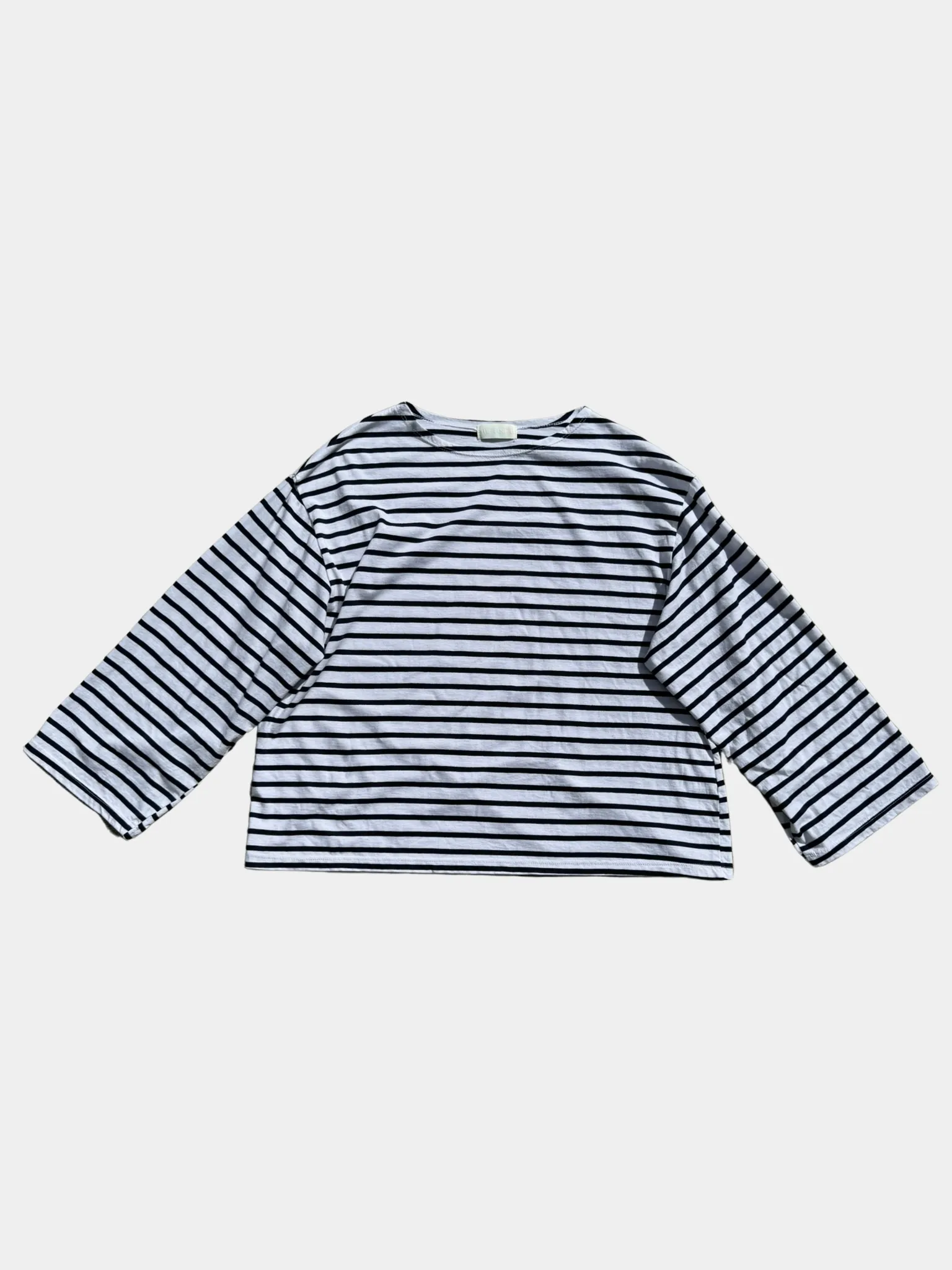 Breton Stripe Oversized Tee - Black & White