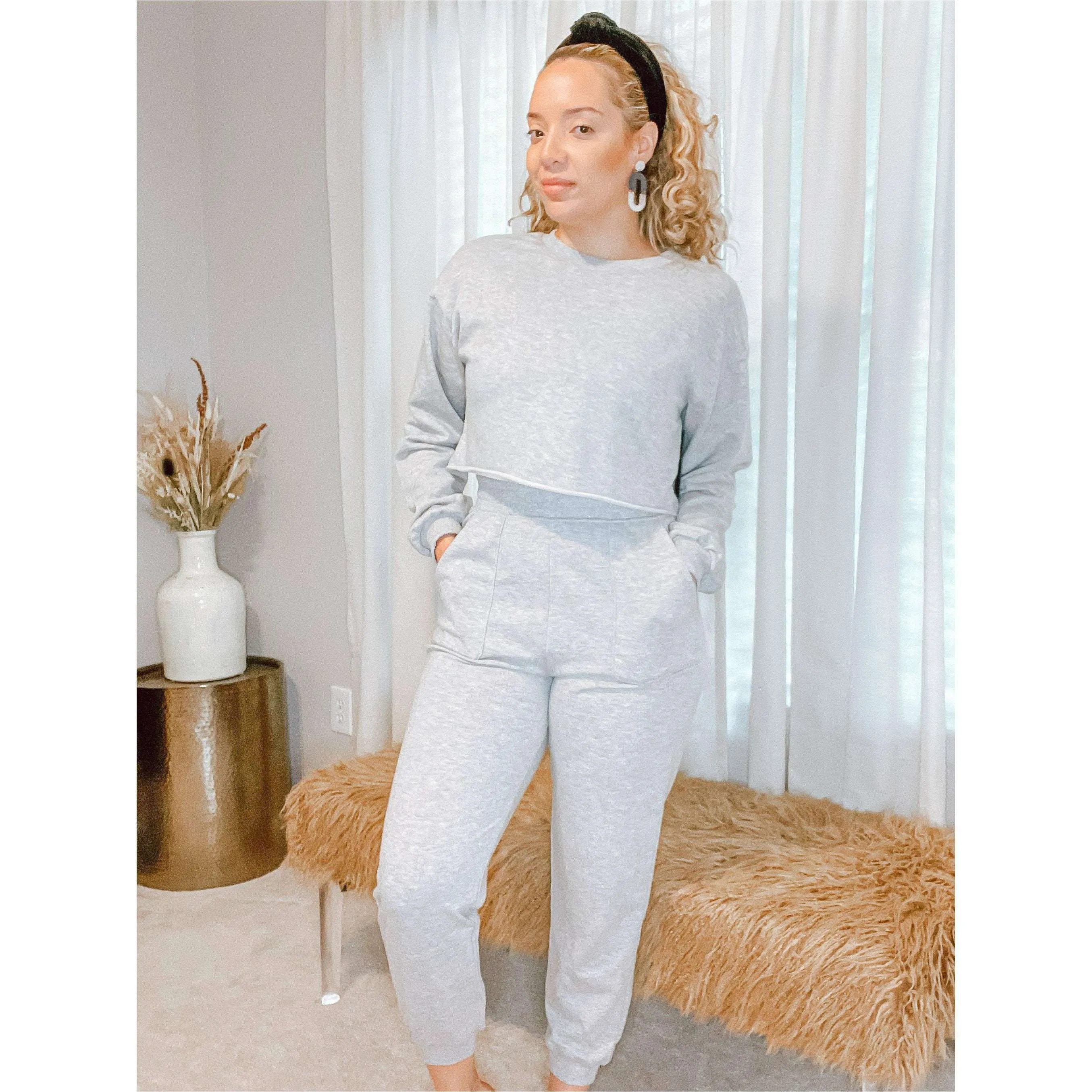 Britney Essential Cropped Top (Heather Gray)