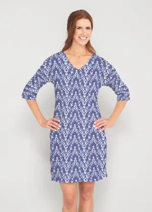 Budding Antlers (8030) ~ Drop Shoulder 3/4 Sleeve V-Neck Dress