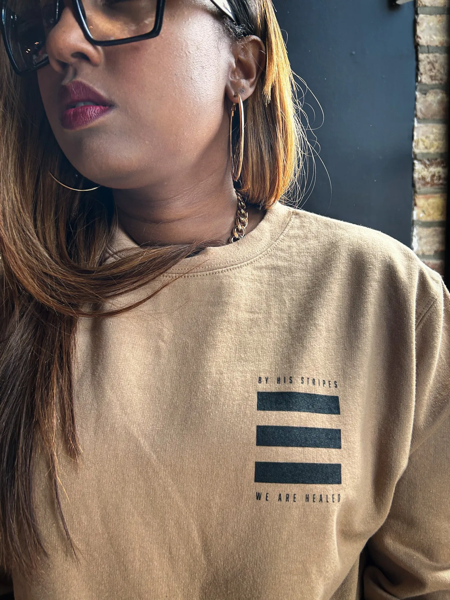 By His Stripes Adult Drop Shoulder Sweatshirt