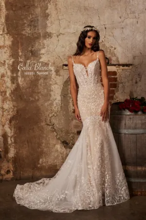 Calla Blanche Size 8 122251 Naveen Ivory/Light Nude Gown
