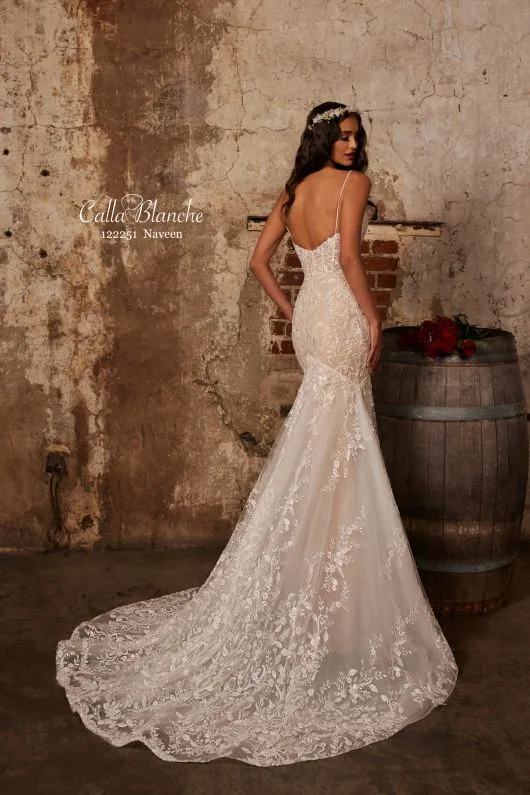 Calla Blanche Size 8 122251 Naveen Ivory/Light Nude Gown