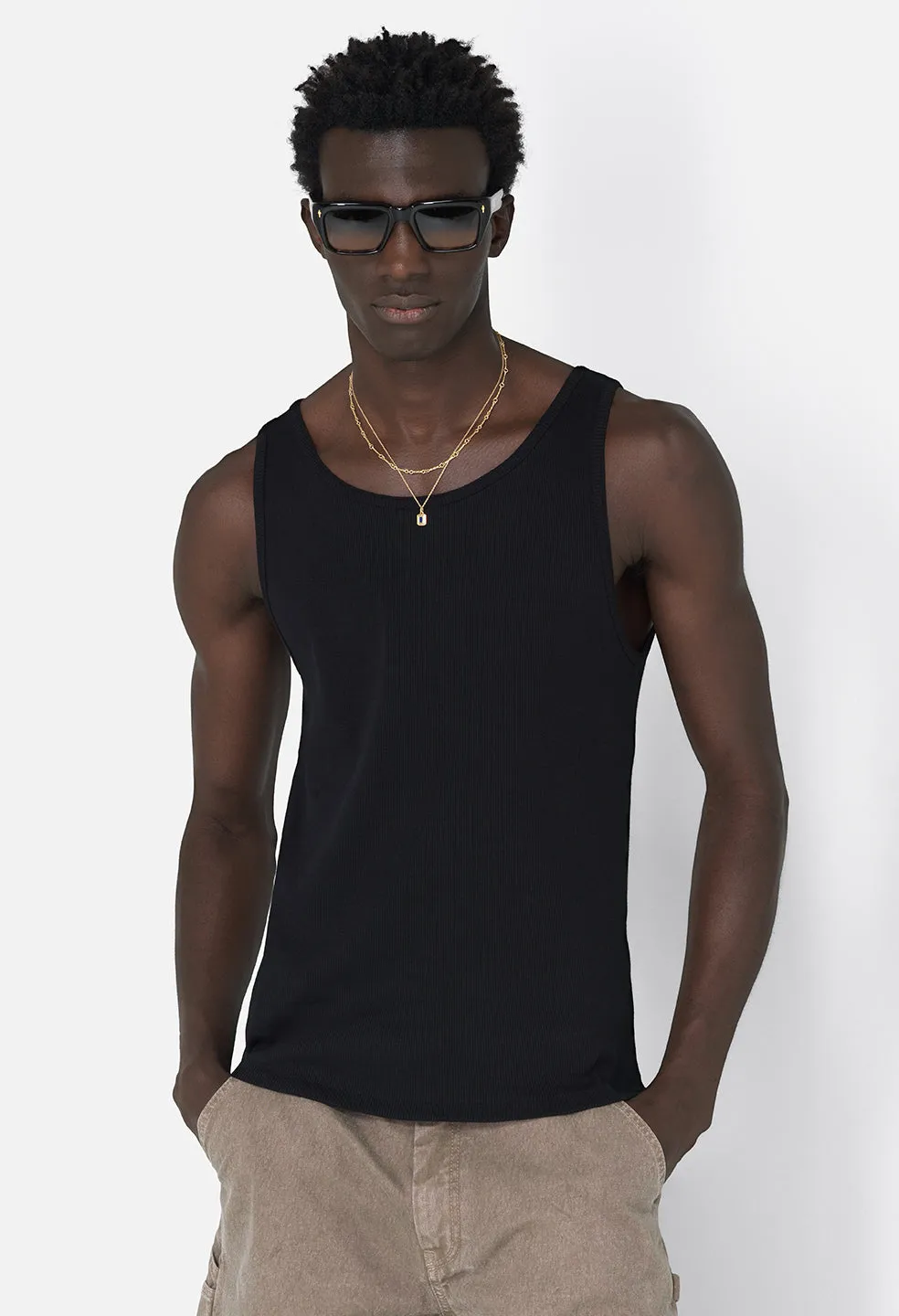 Campus Rib Tank / Black
