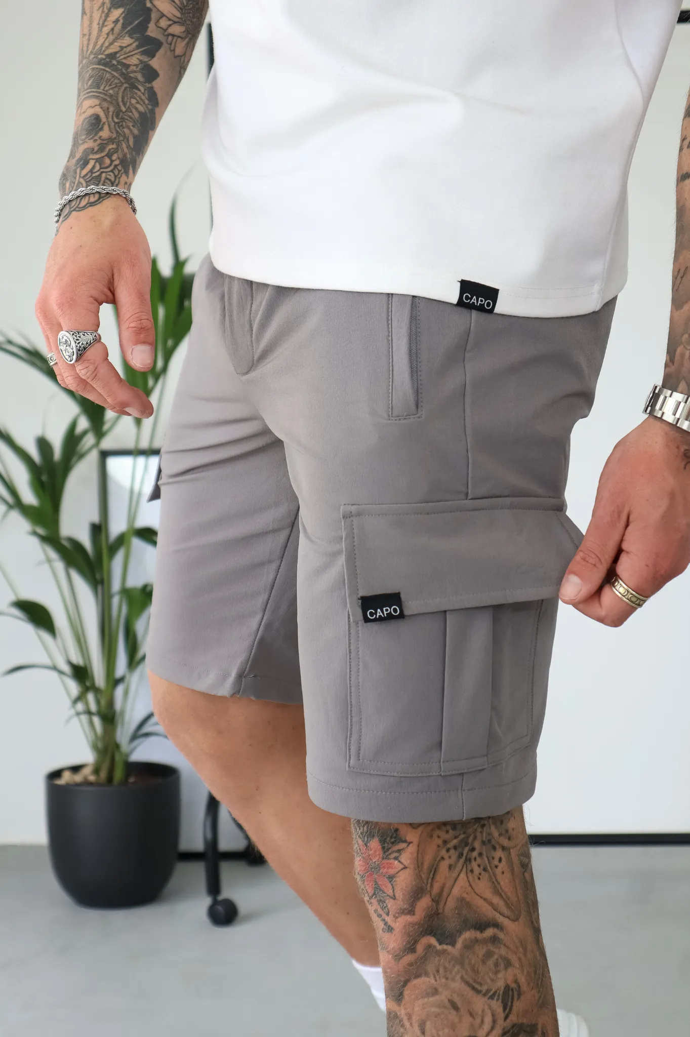 Capo Utility Cargo Shorts Steel Grey