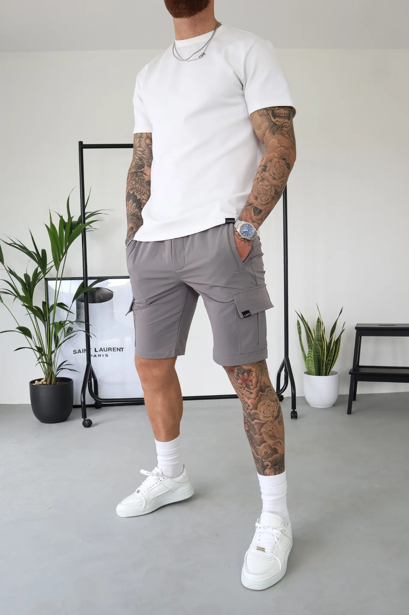Capo Utility Cargo Shorts Steel Grey