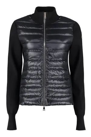 Cardigan with nylon panels