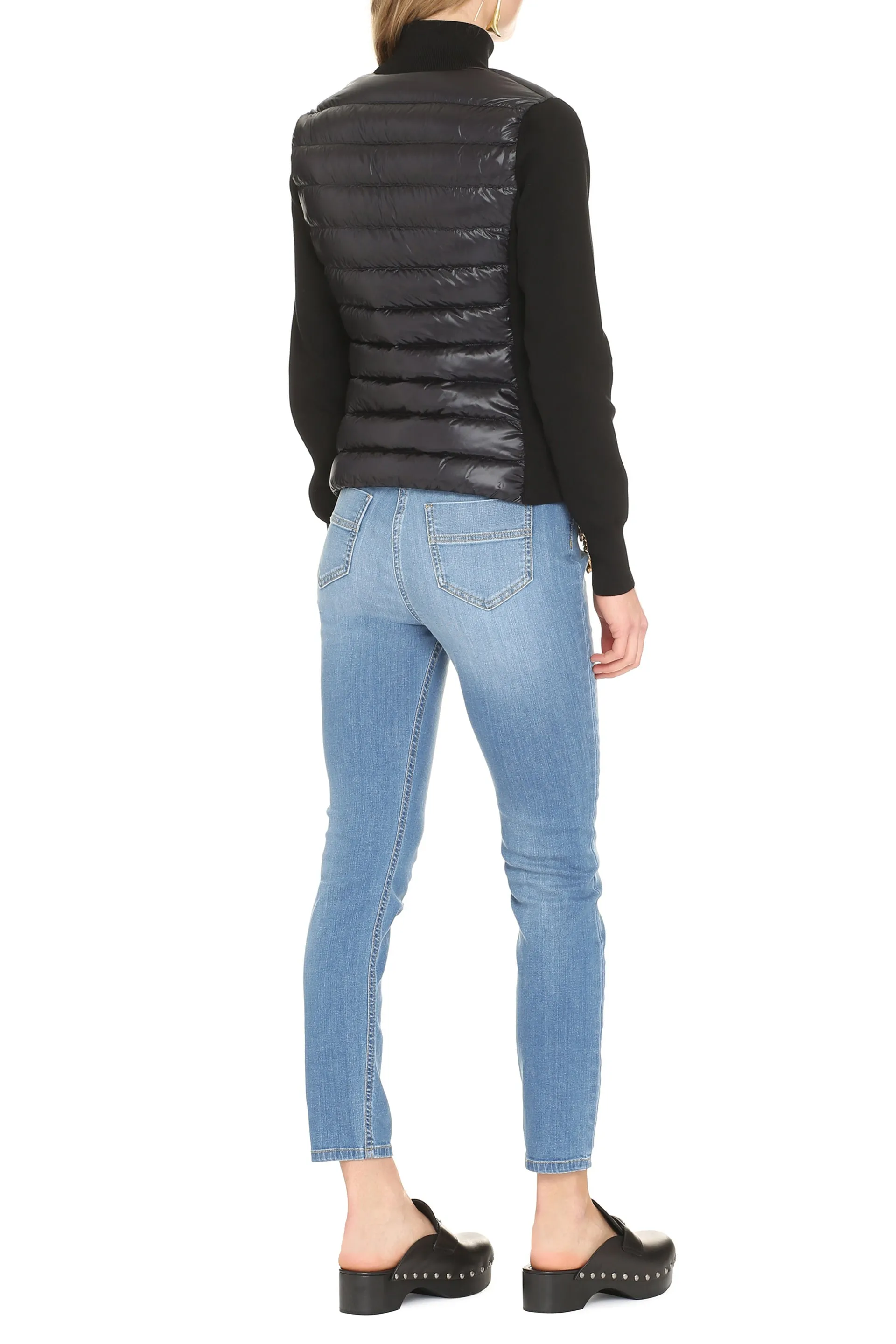 Cardigan with nylon panels