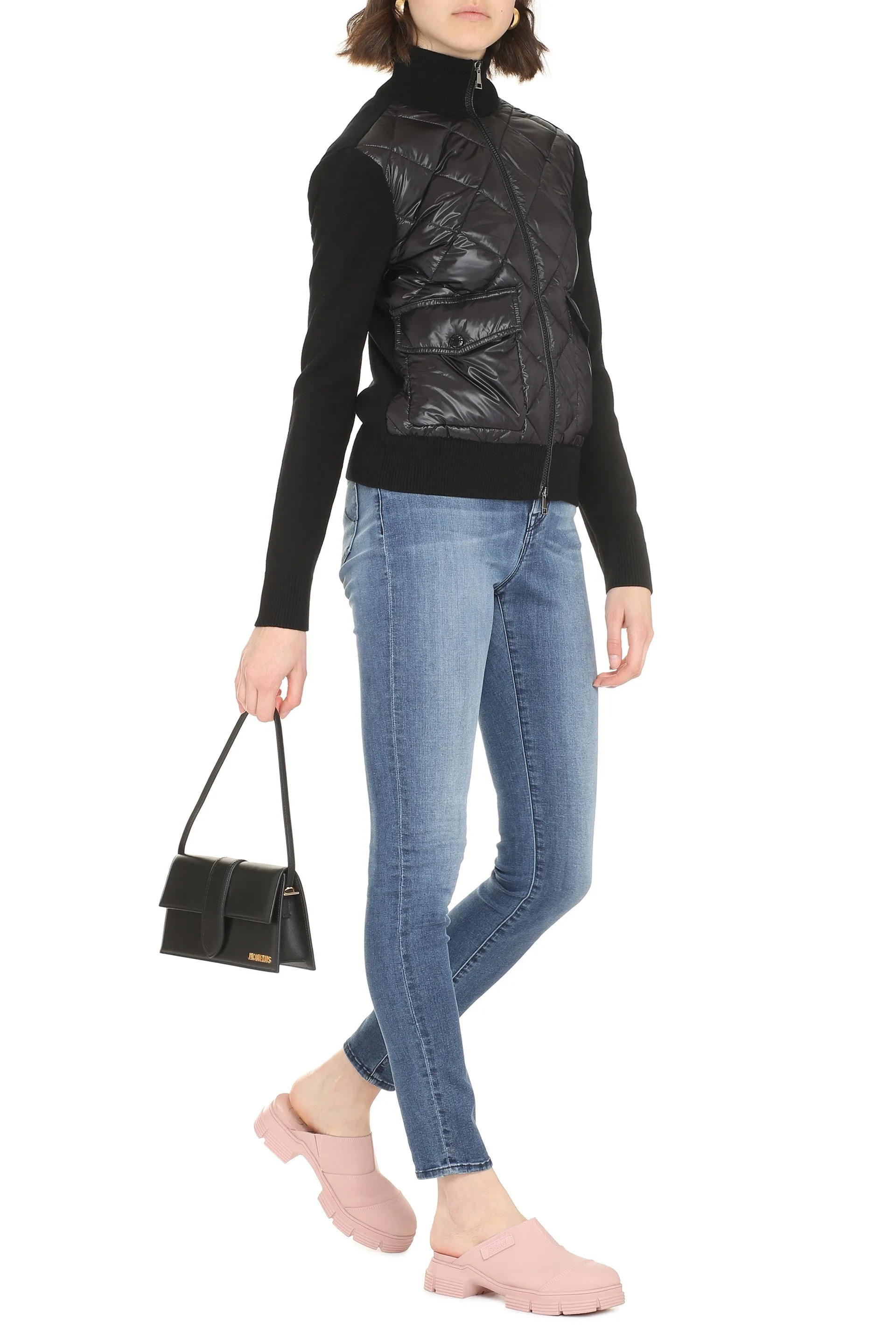 Cardigan with padded front panel