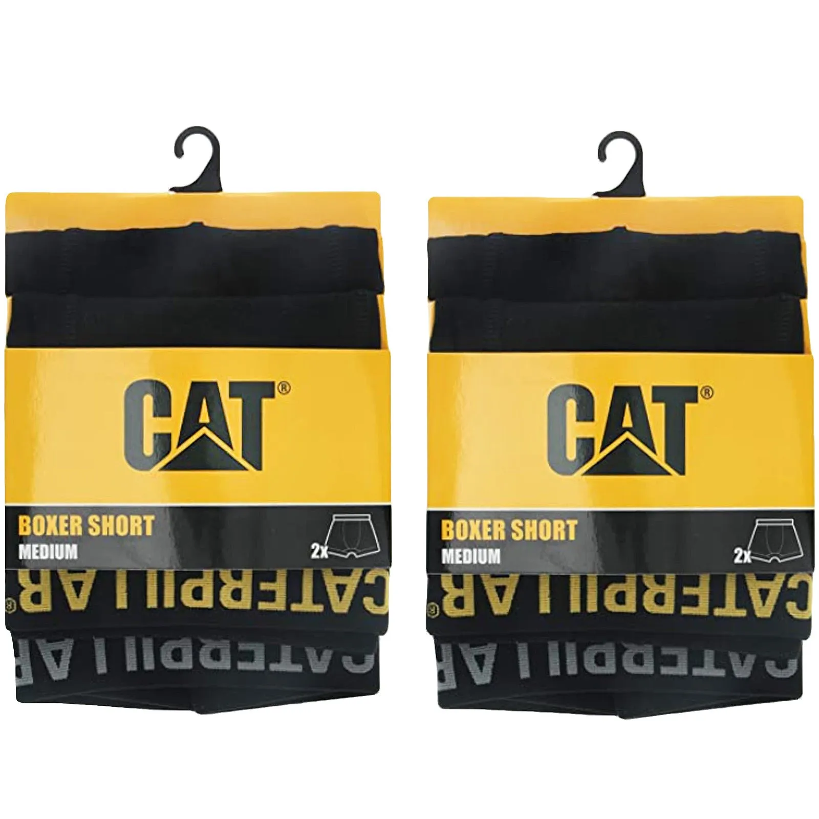 CAT Caterpillar Mens Logo Boxer Shorts - Black
