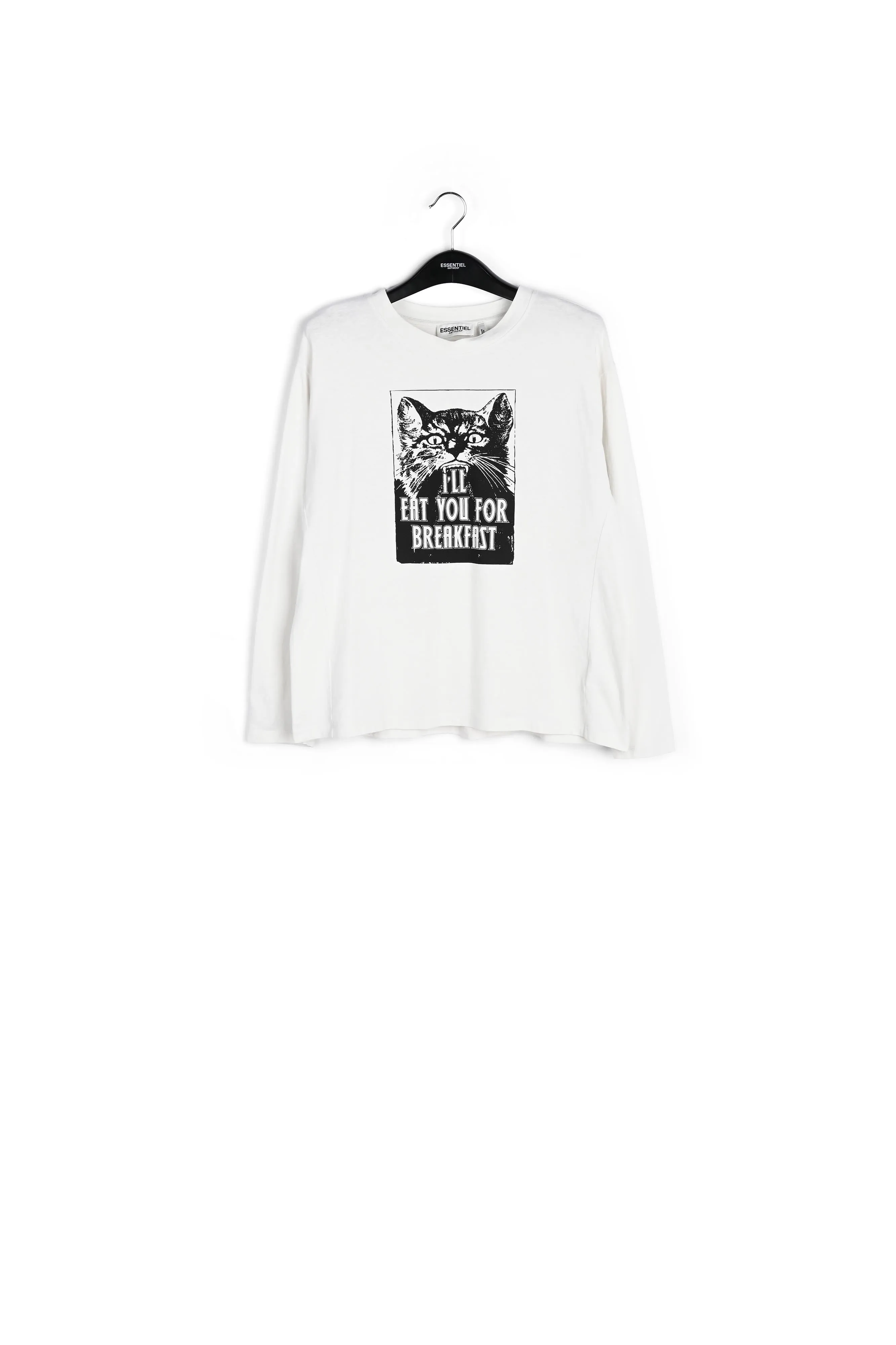 Cat print sleeve t-shirt