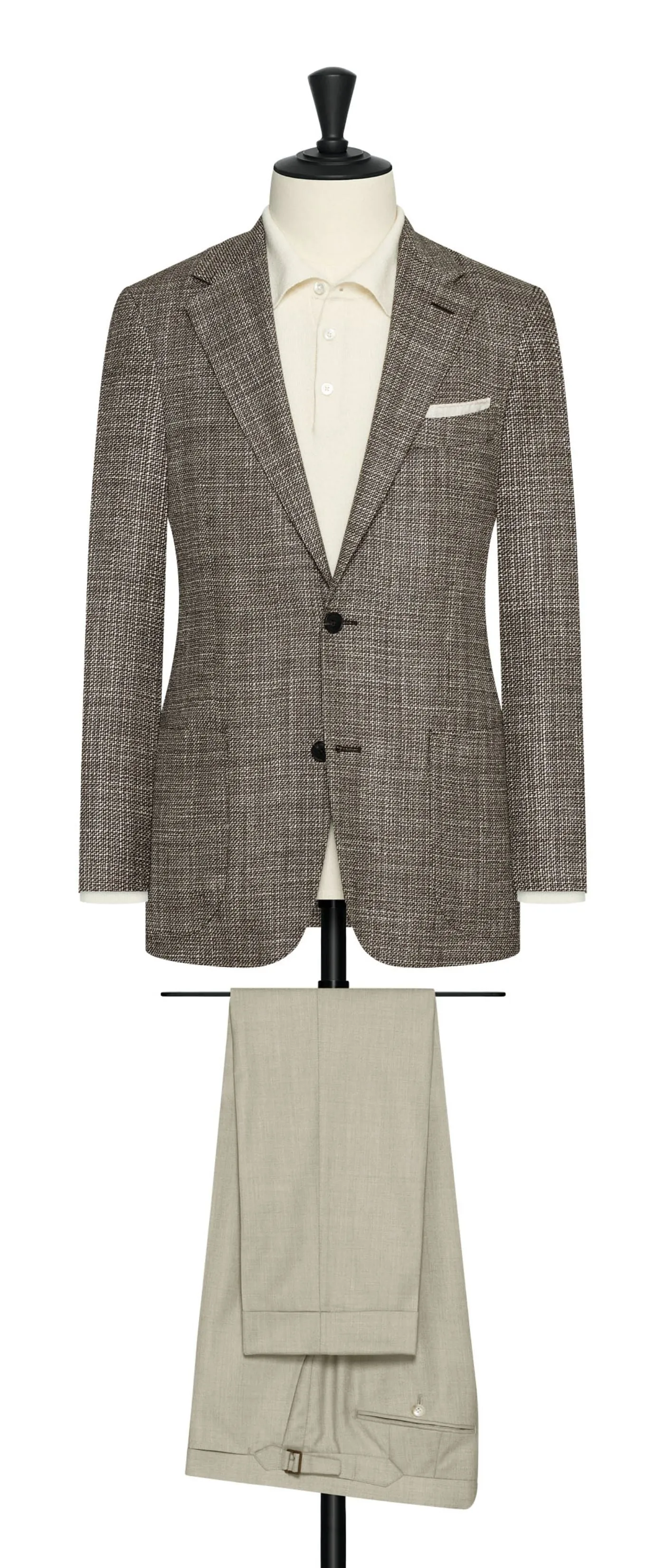 Cerruti Light & Dark Brown Wool & Silk with Micro Effect