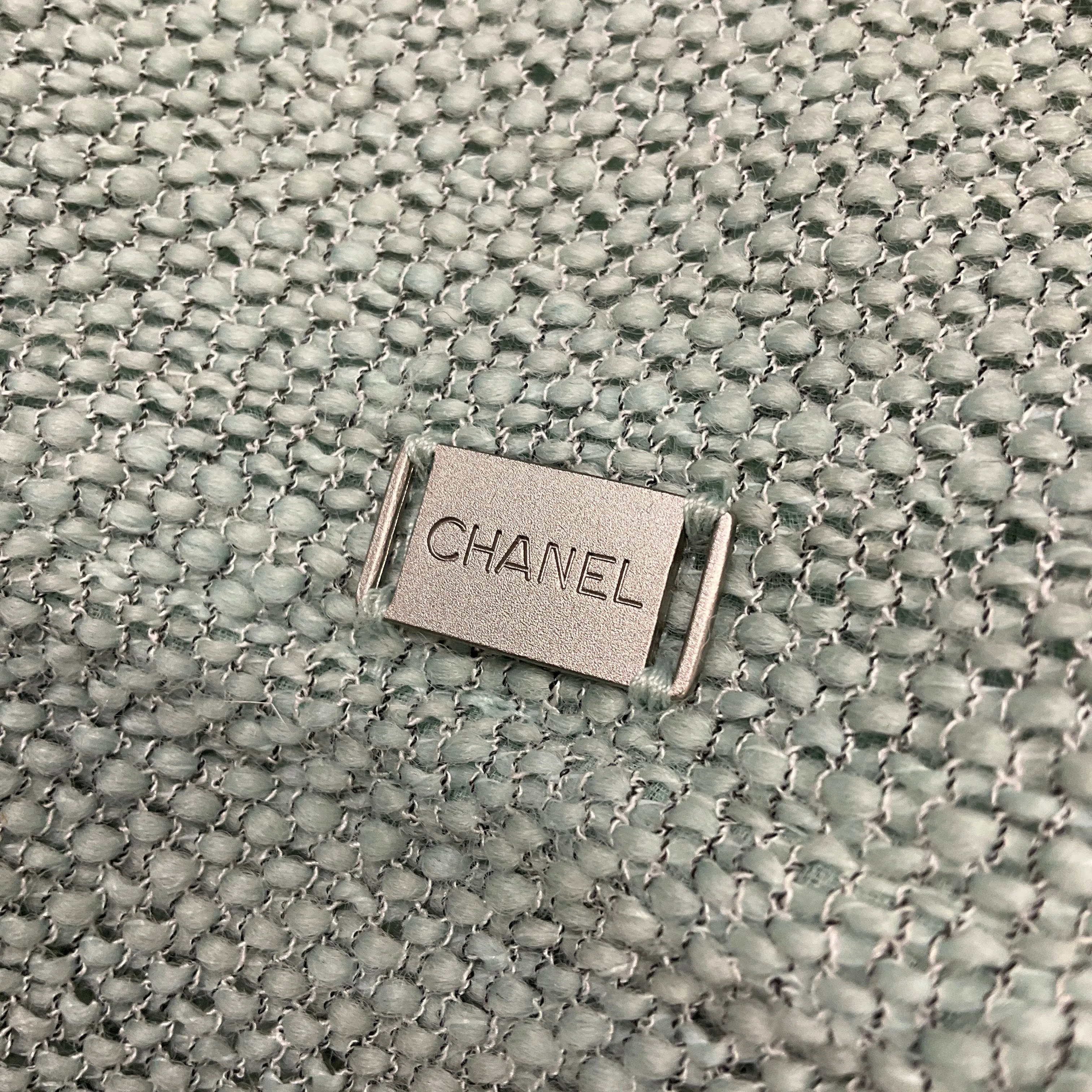 Chanel Vintage 1999 Mint Green Wool Tweed Jacket and Skirt Two-Piece Set