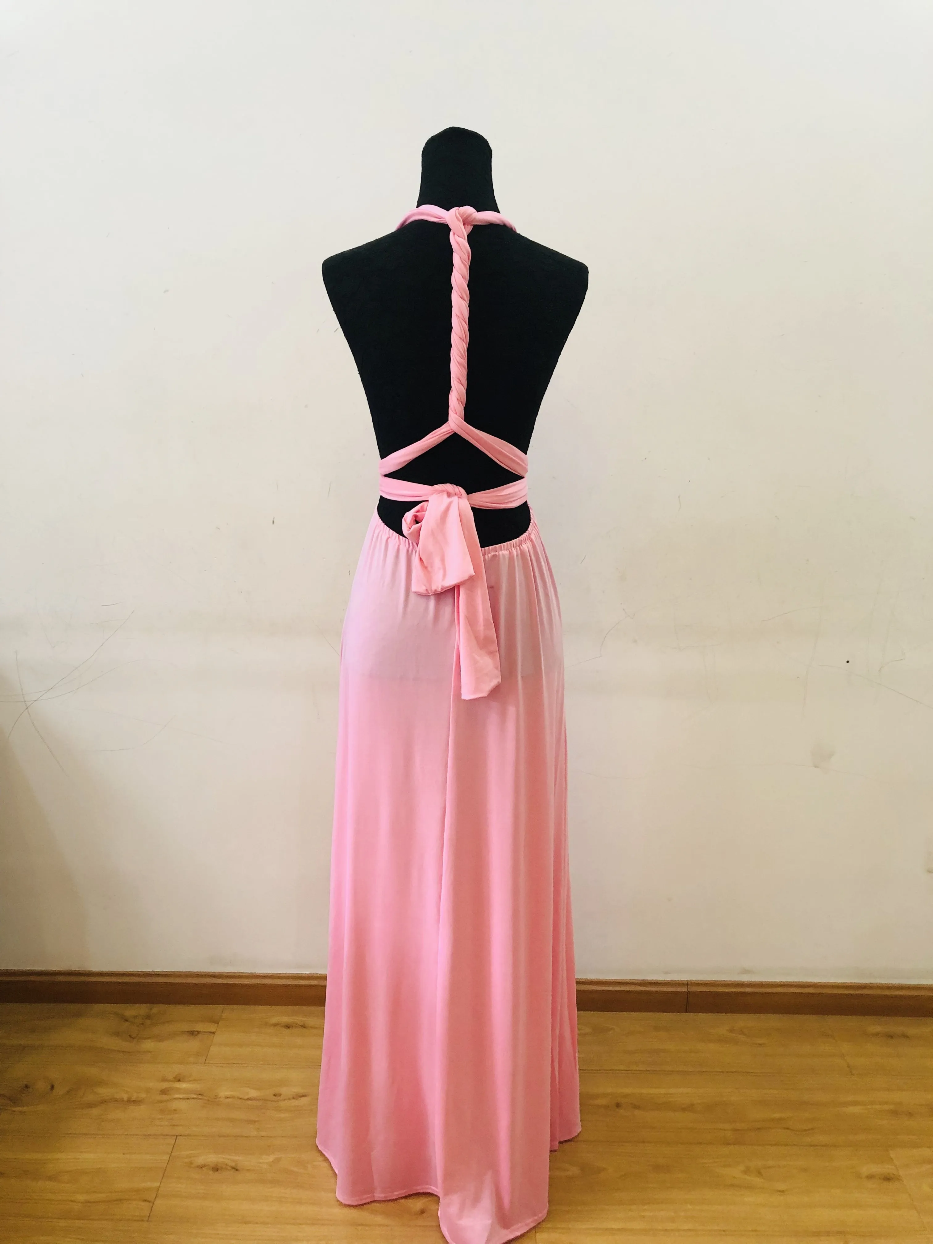 Charming Pink High Quality Multiway Bridesmaid Dress, Women Convertible Dresses