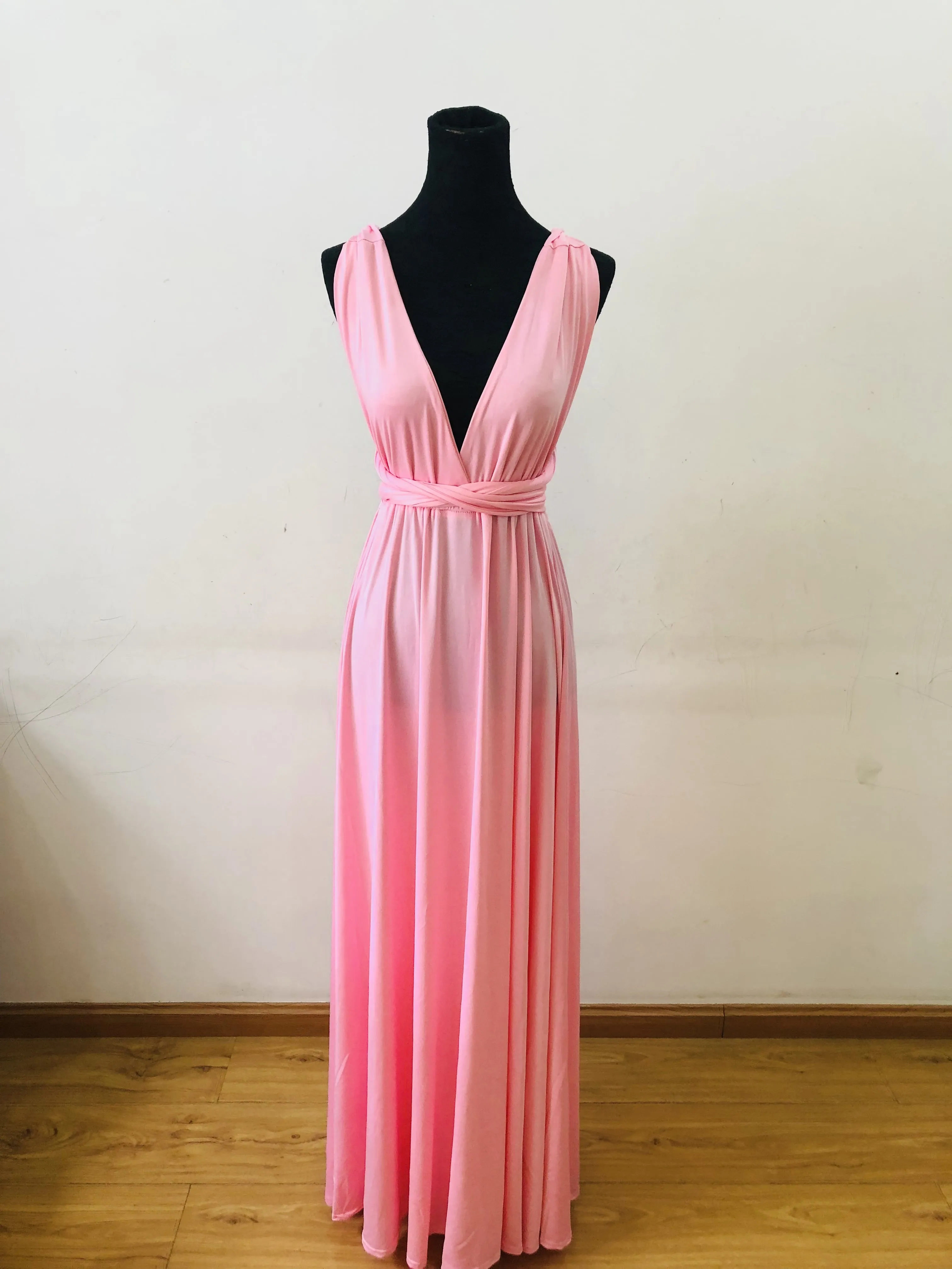 Charming Pink High Quality Multiway Bridesmaid Dress, Women Convertible Dresses