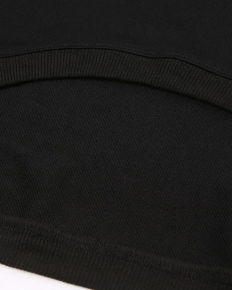 Circle Cut Cropped Long-Sleeve Hoodie