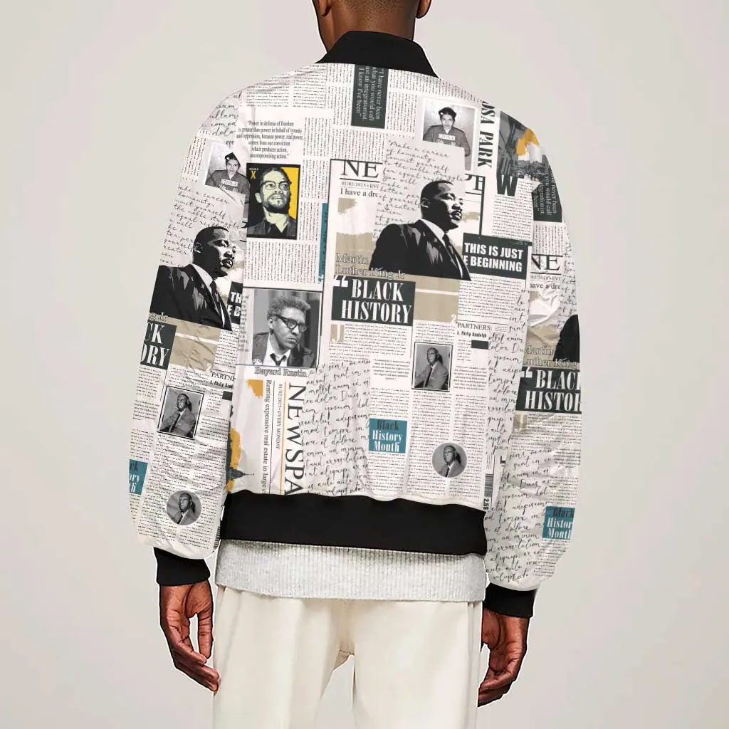 Civil Rights Leaders Sleeve Zip Bomber Jacket African-American History Month LT15