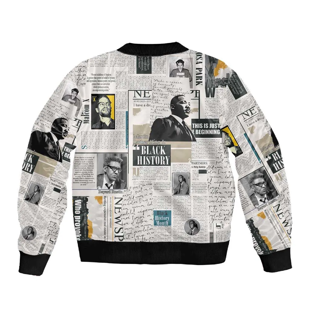 Civil Rights Leaders Sleeve Zip Bomber Jacket African-American History Month LT15
