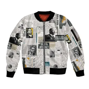 Civil Rights Leaders Sleeve Zip Bomber Jacket African-American History Month LT15