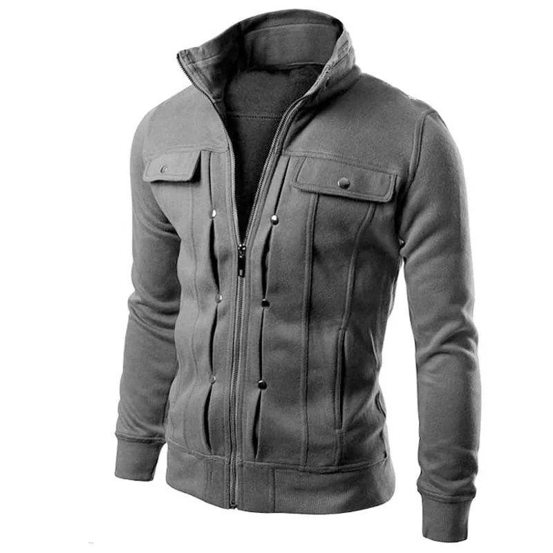 Clothing Design Autumn Men's Sportwear Zipper Long Sleeve Fit Fashion Male Hoodies Leisure Style Men Jacket Slim Coat
