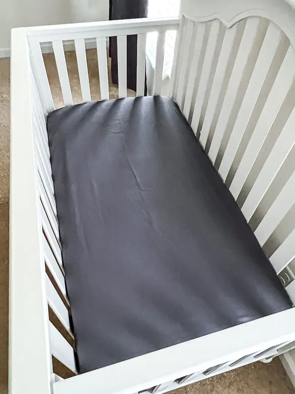 Coal Gray Crib Sheets