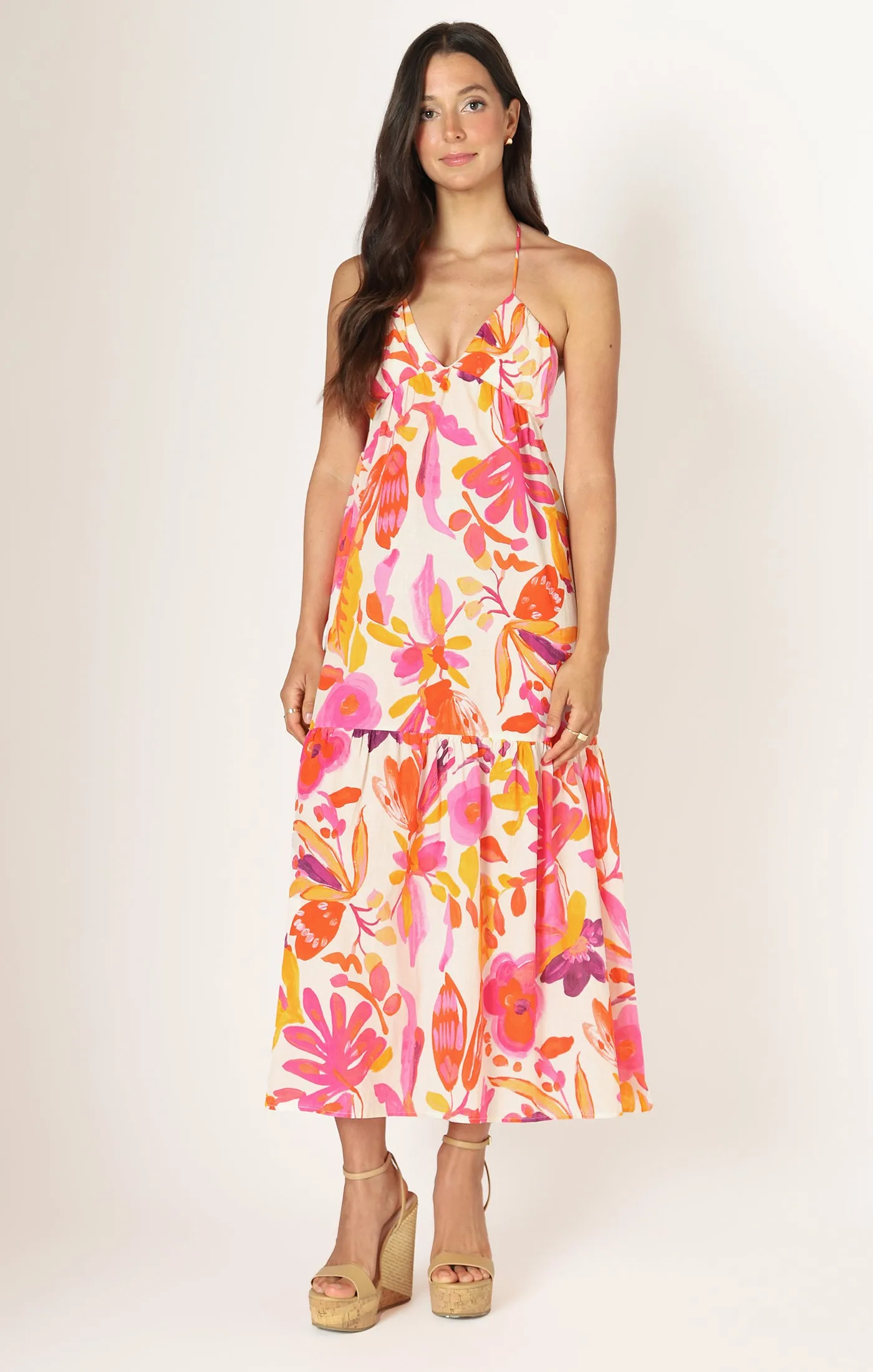 Corset Tiered Maxi Dress