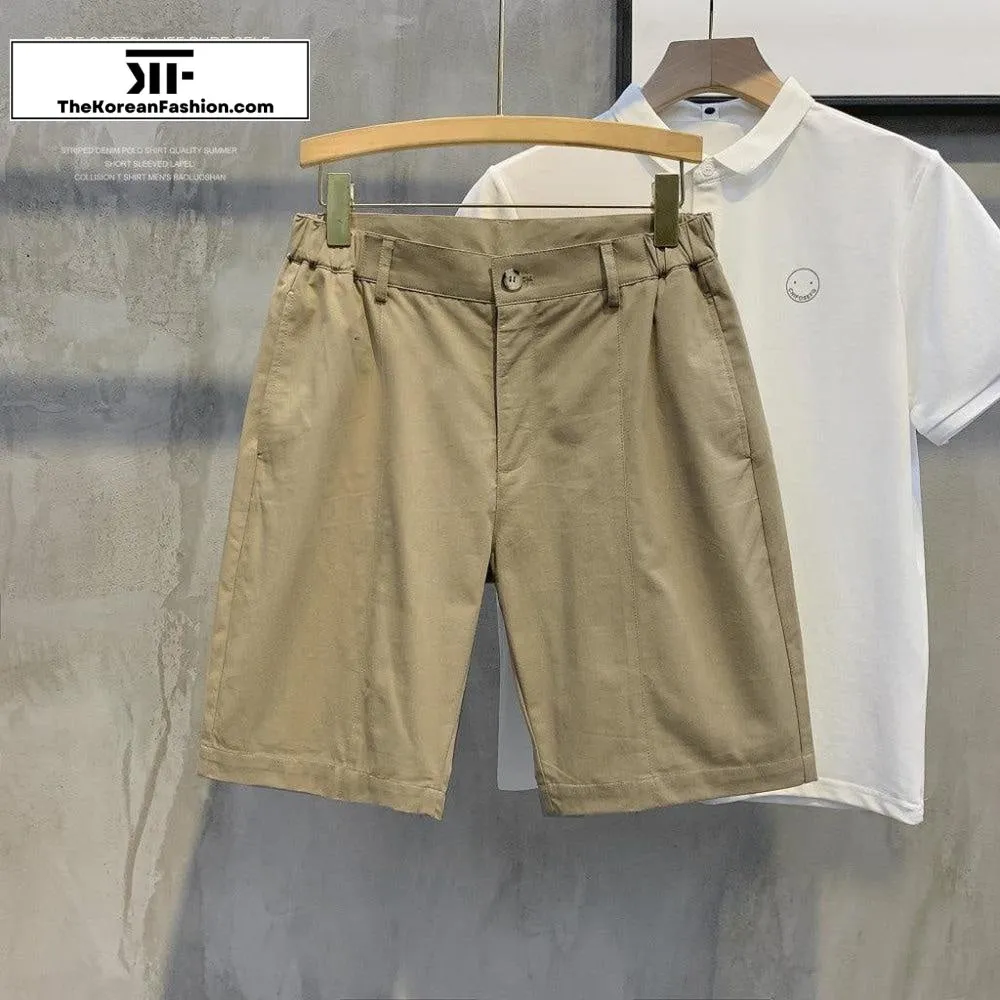 Cotton Elastic Waist Slim Short
