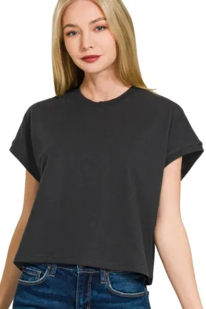 Cotton Relaxed Crop Tee