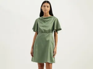 Cowl Neck Solid Dresses