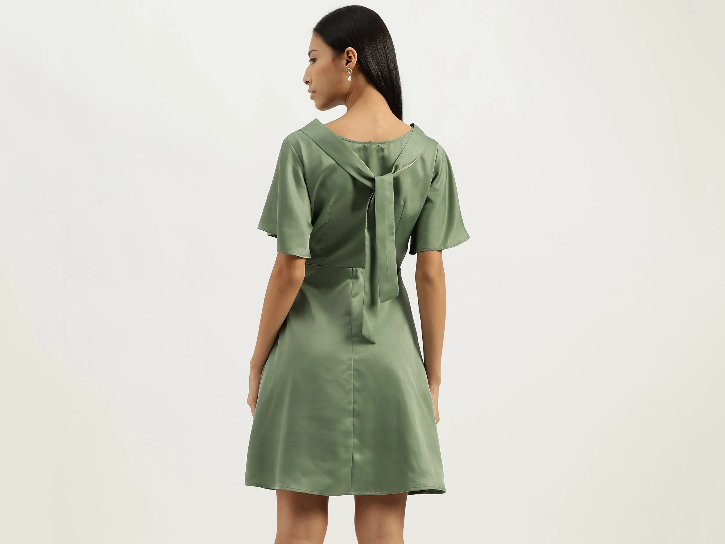 Cowl Neck Solid Dresses